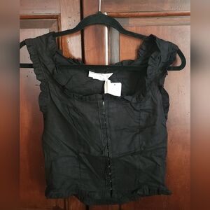 Urban Renewal Black Ruffled Blouse, NWT